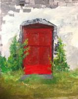 Landscape - Red Door - Acrylics