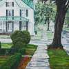 Rain On Green Roof - Gouache Paintings - By Thomas Akers, Realistic Painting Artist