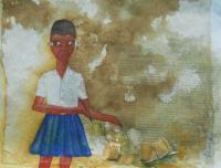 Childhood Memoir - Water Colour On Rice Paper Drawings - By Renu Bala, Watercolour Drawing Artist