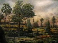 Distant Fires - Oil Paintings - By Tim Henneberry, Tonalist Landscape Painting Artist