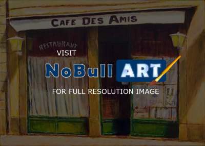 Cityscape - Cafe Des Amis II - Acrylic On Canvas