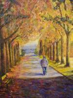 Promenades - Acrylic On Canvas Paintings - By Peter Hobden, Impressionist Painting Artist