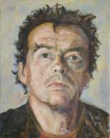 Self Portrait - Looking Up - Oil On Canvas Panel Paintings - By Peter Hobden, Impressionist Painting Artist