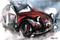 Watercolor - Old Car - Watercolor