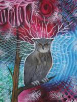 The Owl - Acryl Paintings - By Vesa Peltonen, Psychedelic Painting Artist