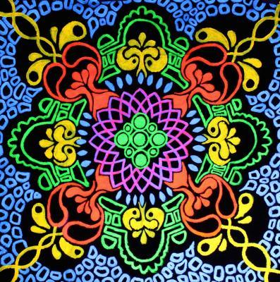 Blacklight Decoration - Mandala - Acryl