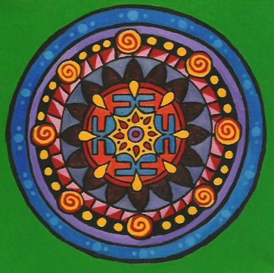 Psychedelic - Green Mandala - Acryl