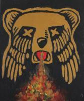 Drunk Bear - Acryl Paintings - By Vesa Peltonen, Psychedelic Painting Artist