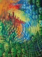 City Network - Acryl Paintings - By Vesa Peltonen, Psychedelic Painting Artist