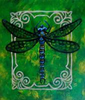 Dragonfly - Acryl Paintings - By Vesa Peltonen, Psychedelic Painting Artist