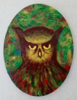 The Owl - Acryl Paintings - By Vesa Peltonen, Psychedelic Painting Artist