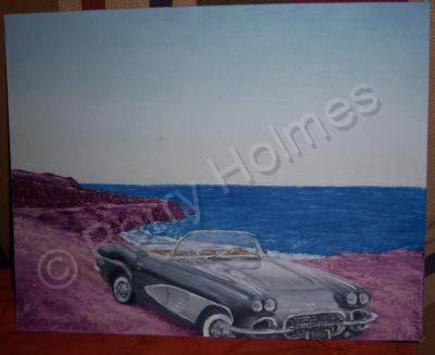 Impresionism - Corvette - Oil Paint On Canvas