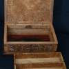 Inside Of Geometric Jewlery Box - Basswood And Exotic Hard Woods Woodwork - By Juan Marin, Chip Carving Woodwork Artist