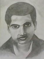 Portraits - Srinivasa Ramanujan - Pencil On Paper