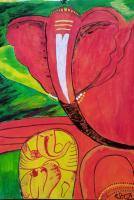 Lord Ganesha - Acrylics On Paper Paintings - By Dheeraj Srivastava, Abstract Painting Artist