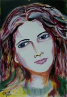 Portrait - Acrylics On Paper Paintings - By Dheeraj Srivastava, Figurative Painting Artist