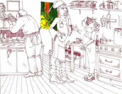 Drawing - Kitchen Maddness - Add New Artwork Medium