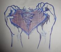 Torn - Ink Pen Drawings - By Sara Sheehan, Shading Drawing Artist