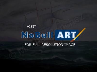 Sold - Barco En Alta Mar - Oil On Streched Canvas
