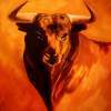 El Toro - Oil On Streched Canvas Paintings - By Manuel Sanchez, Impresionism Painting Artist