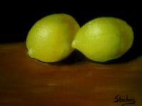Dos Limones - Oil On Streched Canvas Paintings - By Manuel Sanchez, Impresionism Painting Artist