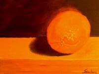 Una Naranja - Oil On Streched Canvas Paintings - By Manuel Sanchez, Impresionism Painting Artist