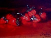 Fresas Del Dia - Oil On Streched Canvas Paintings - By Manuel Sanchez, Impresionism Painting Artist