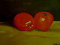 Still Life - Adam  Eve Apples - Oil On Streched Canvas