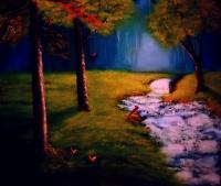 Landscape - Early Morning - Oil On Streched Canvas