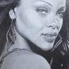 Rihanna - Black And White Paintings - By Tatiana Freire, Realistic Painting Artist