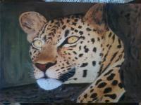 Oil On Canvas - Leopard - Oil