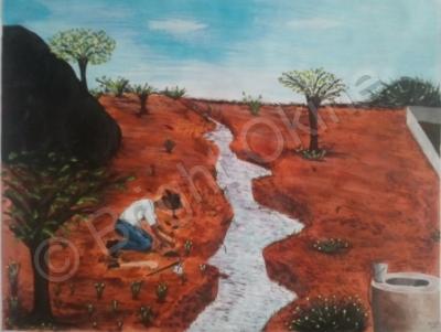 Acrylic On Paper - Farming - Acrylic