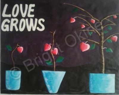 Acrylic On Paper - Love Grows - Acrylic