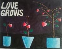 Love Grows - Acrylic Paintings - By Bright Okine, Representational Painting Artist