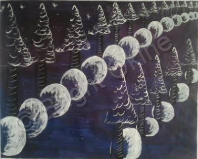 Acrylic On Paper - Perspective Of Trees - Acrylic