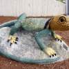 Collared Lizard - Cement Steel Glass Sculptures - By Solomon Bassoff-Faducci, Hand Sculpted Cement Sculpture Artist