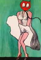 Cathead Balloon Monroe - Acrylic Paintings - By Eric Rittenhouse, Pre Post Modern Japanese Pop Painting Artist