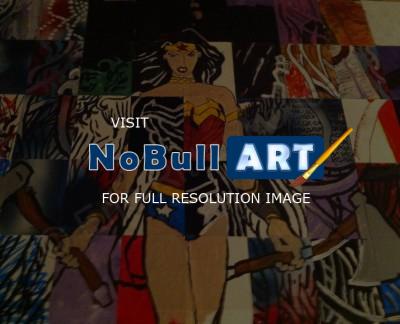 Baseball Card Art - Wonder Woman And The Axes - Acrylic