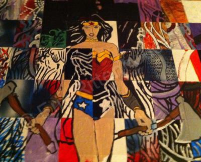 Baseball Card Art - Wonder Woman And The Axes - Acrylic