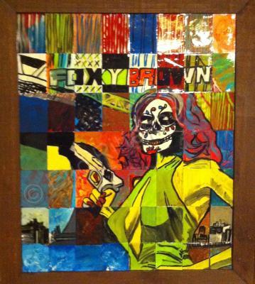 Baseball Card Art - Foxy Brown Day Of The Dead - Acrylic