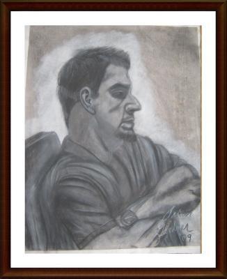 Aaron Gardner - Thinker - Chalk Pastel