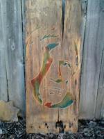 Picasso Portrait - Reclaimed Wood Woodwork - By Michael Meskimen, Engraving Woodwork Artist