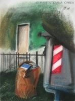 Landscape - Paper-Street - Pastel On Paper