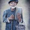 Old Man With His Stones - Acrylic On Canvas Paintings - By Judy Kirouac, Portrait Painting Artist