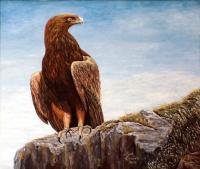 Golden Eagle - Acrylics On Wood Paintings - By Judy Kirouac, Realism Painting Artist