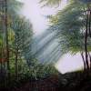 Path Through The Woods - Acrylics On Wood Paintings - By Judy Kirouac, Realism Painting Artist