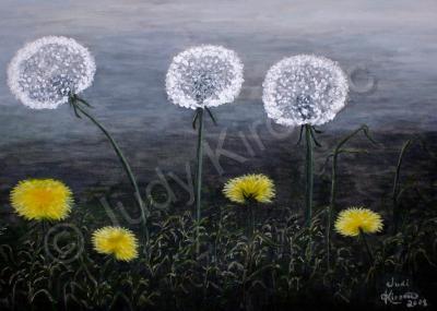 Nature - Dandelion Family - Acrylic On Canvas