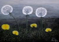 Nature - Dandelion Family - Acrylic On Canvas