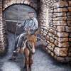 Old Man On A Donkey - Acrylic On Canvas Paintings - By Judy Kirouac, Realism Painting Artist