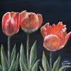 Red Tulips - Acrylic On Canvas Paintings - By Judy Kirouac, Realism Painting Artist